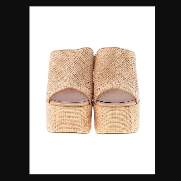 COACH Bobi Woven Tan Straw Platform Mule Slip-On Sandal women 11 - Picture 3 of 6